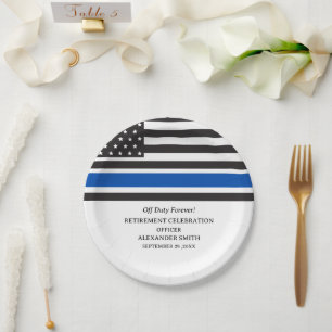 Assiettes En Carton Fête de retraite personnalisée pour la police