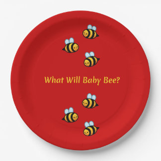 Assiettes En Carton Fête de Révélation du Sexe de l'Abeille