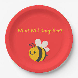 Assiettes En Carton Fête de Révélation du Sexe de l'Abeille