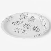 Assiettes En Carton Fête de rôti Champagne & Huîtres (Angle)