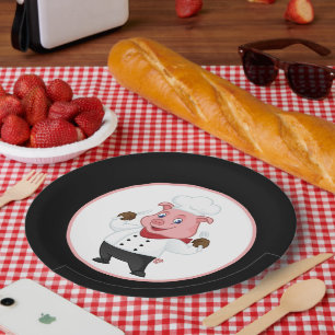 Assiettes En Carton Fête de rôti de porc mignonne