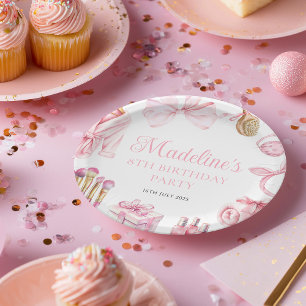 Assiettes En Carton Fête de Spa Rose Anniversaire