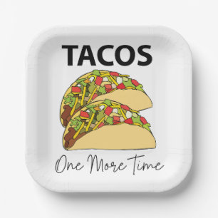 Assiettes En Carton Fête de Tacos Une Fois de Plus Nourriture Mexicain