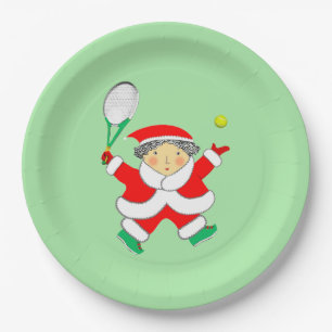 Assiettes En Carton Fête de tennis de vacances