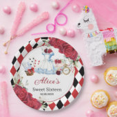 Assiettes En Carton Fête de thé d'anniversaire Alice au pays des merve (Fête)