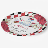 Assiettes En Carton Fête de thé d'anniversaire Alice au pays des merve (Angle)