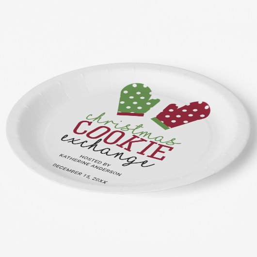 Assiettes En Carton Fête d'échange de biscuits Noël Four Mitts (Angle)