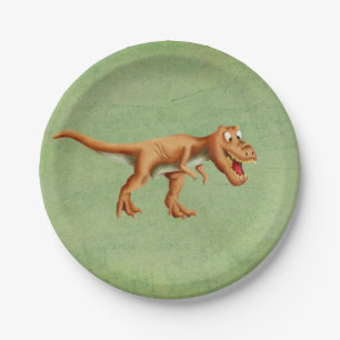 Assiettes En Carton Fête d'enfants T-Rex minimaliste