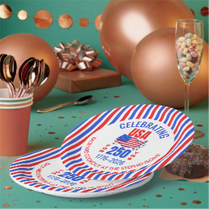 Assiettes En Carton Fête des 250 ans des États-Unis Barbecue le 4 juil