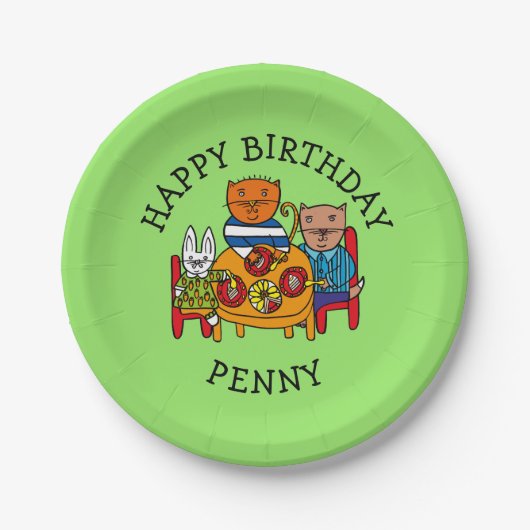 Assiettes En Carton Fête des amis personnalisés (Devant)