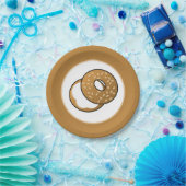 Assiettes En Carton fête des amoureux de bagel mignon (Fête)