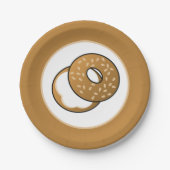 Assiettes En Carton fête des amoureux de bagel mignon (Devant)