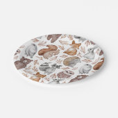 Assiettes En Carton Fête des animaux d'aquarelle en bois de Whimsical (Angle)