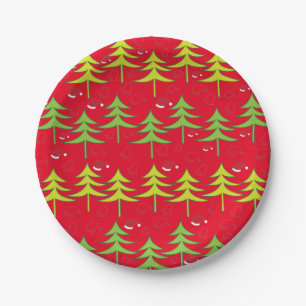 Assiettes En Carton Fête des arbres de Noël