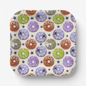 Assiettes En Carton Fête des beignets Éffrayants d'Halloween (Recto)