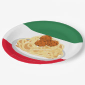 Assiettes En Carton Fête des boules de viande de spaghetti cool (Angle)