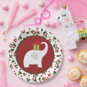 Assiettes En Carton Fête des éléphants blancs de Noël (Fête)