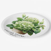 Assiettes En Carton Fête des mariées à papillon floral d'Hydrangée ver (Angle)