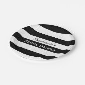 Assiettes En Carton Fête des mariées à rayures noir et blanc (Angle)