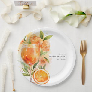 Assiettes En Carton Fête des mariées Aperol Spritz