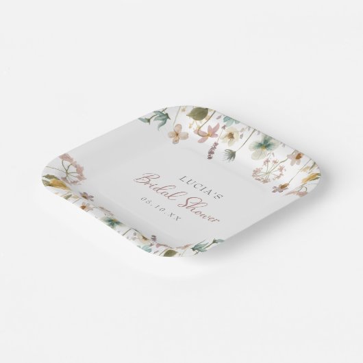 Assiettes En Carton Fête des mariées aquarelle (Angulaire)