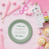 Assiettes En Carton Fête des mariées Aquarelle Feuille simple Art mode (Fête)