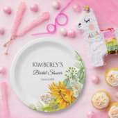 Assiettes En Carton Fête des mariées Aquarelle Fleurs de soleil (Fête)