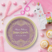 Assiettes En Carton Fête des mariées Art Déco Elégant or Lilac Retro (Fête)