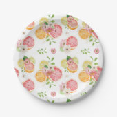 Assiettes En Carton Fête des mariées aux agrumes (Devant)