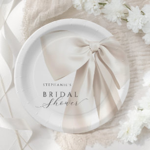 Assiettes En Carton Fête des mariées blanche