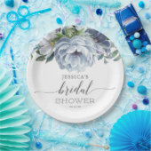 Assiettes En Carton Fête des mariées bleu Dusty (Fête)