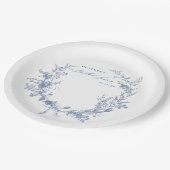 Assiettes En Carton Fête des mariées bleu Dusty (Angle)