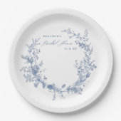 Assiettes En Carton Fête des mariées bleu Dusty (Devant)