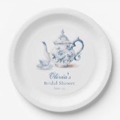 Assiettes En Carton Fête des mariées Blue Floral Tea Party (Devant)