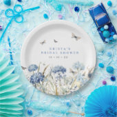 Assiettes En Carton Fête des mariées Blue Hydrangeas & Butterflies (Fête)