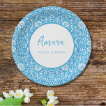 ASSIETTES EN CARTON FÊTE DES MARIÉES BLUE TALAVERA<br><div class="desc">Belles fleurs BLUE Mexicaine Talavera</div>