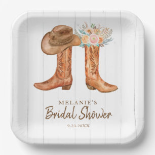 Assiettes En Carton Fête des mariées Boots rustiques