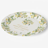 Assiettes En Carton Fête des mariées citron (Angle)