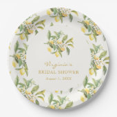 Assiettes En Carton Fête des mariées citron (Devant)