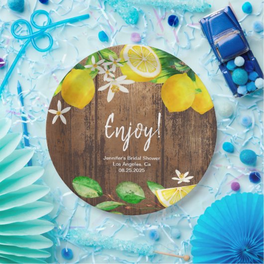 Assiettes En Carton Fête des mariées citron (Fête)