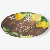 Assiettes En Carton Fête des mariées citron (Angle)