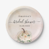 Assiettes En Carton Fête des mariées citrouille rose or crème blush (Devant)