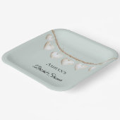 Assiettes En Carton Fête des mariées Coeurs blancs Chic Mint Green (Angulaire)