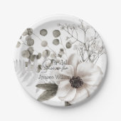 Assiettes En Carton Fête des mariées d'aquarelle blanche (Devant)