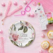 Assiettes En Carton Fête des mariées d'aquarelle florale (Fête)