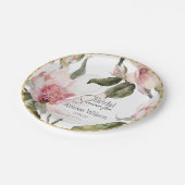Assiettes En Carton Fête des mariées d'aquarelle florale (Angle)