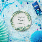 Assiettes En Carton Fête des mariées d'aquarelle verte (Fête)