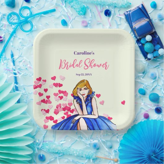 Assiettes En Carton Fête des mariées Dark Royal Blue Cocktail Gown (Fête)