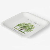 Assiettes En Carton Fête des mariées d'arrosage rustique vert (Angulaire)