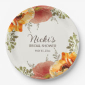 Assiettes En Carton Fête des mariées d'automne d'automne d'Orange Brûl (Devant)